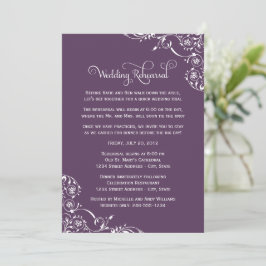 Invitación Ensayo de Boda con Florecimiento Púrpura Polvorien
