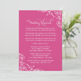 Invitación Ensayo de Boda con Florecimiento Rosa Caliente
