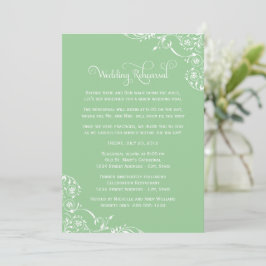 Invitación Ensayo de Boda con Florecimiento Verde Menta