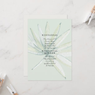 Invitación Ensayo de Boda con Follaje Tropical Mutedo en Verd