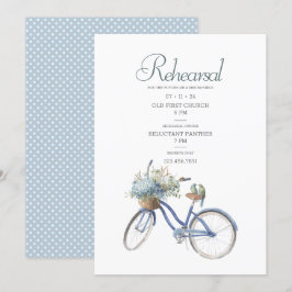 Invitación Ensayo de Boda de acuarela en bicicleta bohemia