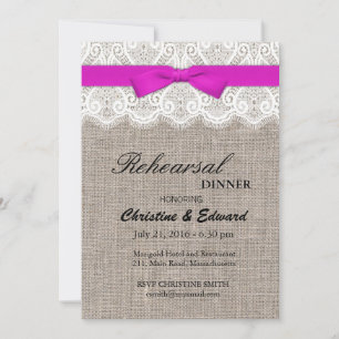 Invitación Ensayo de Boda de arcos rosados para la cena