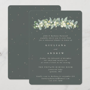 Invitación Ensayo de Boda de cerezo verde gris + eucalipto