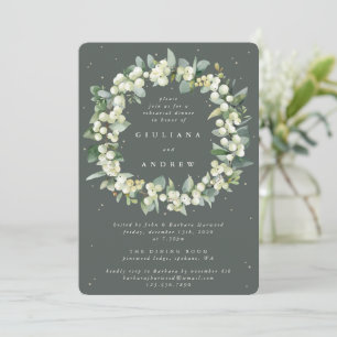 Invitación Ensayo de Boda de cerezo verde gris + eucalipto