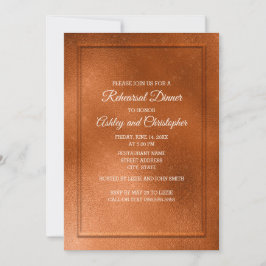 Invitación Ensayo de Boda de Cobre Elegante y Moderno