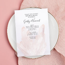 Invitación Ensayo de Boda de cristales rosados de Rubor liger