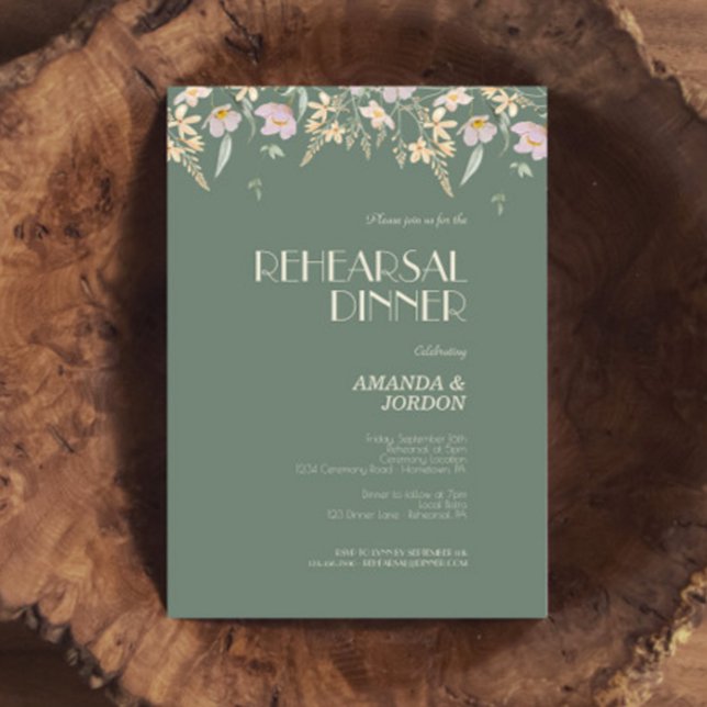 Invitación Ensayo de Boda de deshielo de flores silvestres (Subido por el creador)