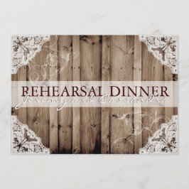 Invitación Ensayo de Boda de Encaje Blanco Antiguo