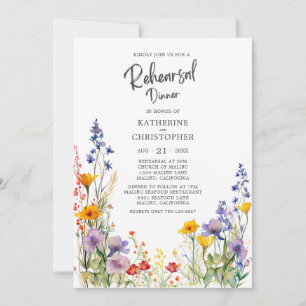 Invitación Ensayo de Boda de flores silvestres colorido