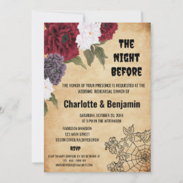 Invitación Ensayo de Boda de Halloween de época