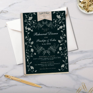 Invitación Ensayo de Boda de la cubierta del libro negro vint