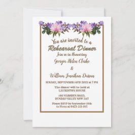 Invitación Ensayo de Boda de lavanda de Magnolia rosa