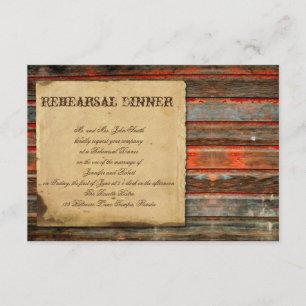 Invitación Ensayo de Boda de madera de pajar rústica