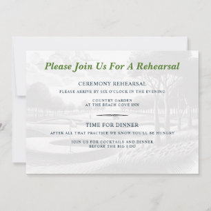Invitación Ensayo de Boda de Pareja de Golf