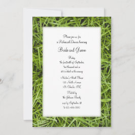 Invitación Ensayo de Boda de patio trasero de hierba verde