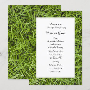 Invitación Ensayo de Boda de patio trasero de hierba verde
