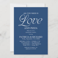 Ensayo de Boda de Pizza Azul Cobalto Moderno