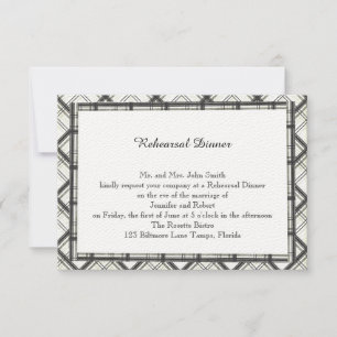 Invitación Ensayo de Boda de placas en blanco y negro
