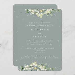 Invitación Ensayo de Boda de Snowberry + Eucalyptus