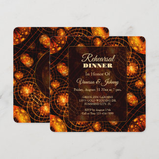 Invitación Ensayo de Boda Elegante Clásico Moderno Dorado #90
