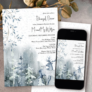 Invitación Ensayo de Boda en el Bosque Nevado de Invierno y C