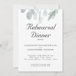 Invitación Ensayo de Boda floral de eucalipto ruso