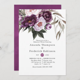 Invitación Ensayo de Boda floral de terciopelo profundo