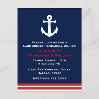 Invitación Ensayo de Boda Náutico