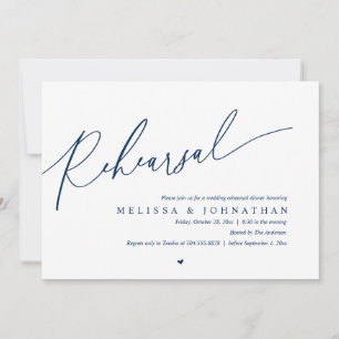 Invitación Ensayo de Boda Romántica Moderna Cena Baile