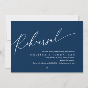 Invitación Ensayo de Boda Romántica Moderna Cena Baile