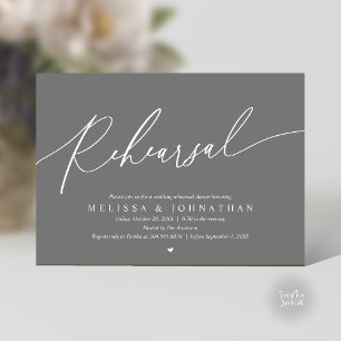 Invitación Ensayo de Boda Romántica Moderna Cena Baile