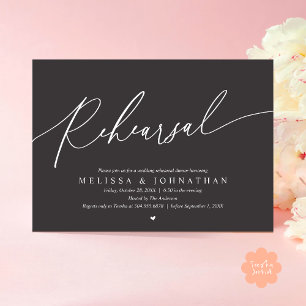 Invitación Ensayo de Boda Romántica Moderna Cena Baile