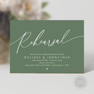 Invitación Ensayo de Boda Romántica Moderna Cena Baile