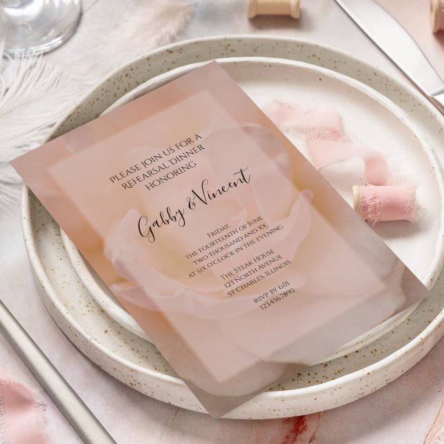 Invitación Ensayo de Boda rosa rosa ligero de Rubor (Subido por el creador)