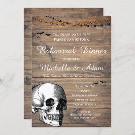 Invitación Ensayo de Boda Rústico de Halloween