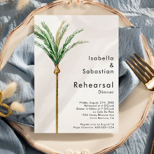 Invitación Ensayo de Boda simple de destino de árbol de palma