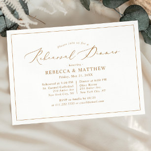 Invitación Ensayo de Boda simple y de Moda