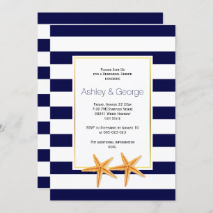 Invitación Ensayo de boda Starfish & stripes beach