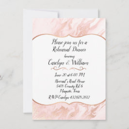 Invitación Ensayo de Bodas con marcas de oro y oro en Rosa y