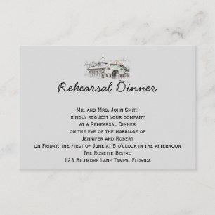 Invitación Ensayo de bodas de campo de bosquejo de viñetas