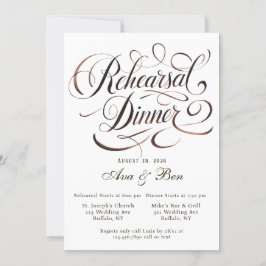 Invitación Ensayo de caligrafía marrón Mocha Mousse Cena