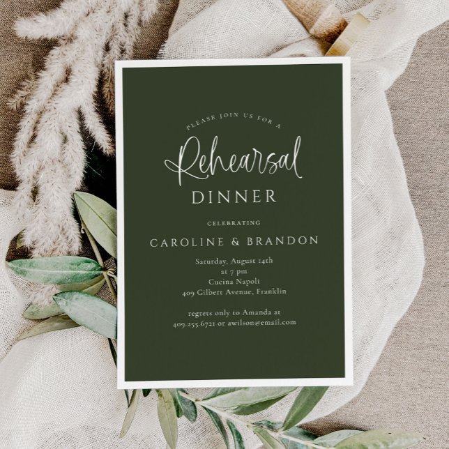 Invitación Ensayo de caligrafía verde simple y elegante (Subido por el creador)