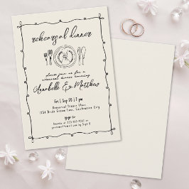 Invitación Ensayo de casamiento de vintage con mano