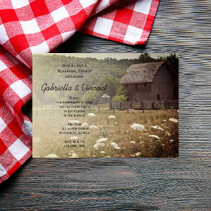 Invitación Ensayo de casamiento en el campo del granero meteo