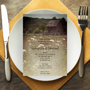 Invitación Ensayo de casamiento en el campo del granero meteo
