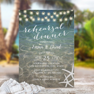 Invitación Ensayo de casamiento tropical de Starfish Beach