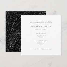 Invitación Ensayo de cena Boda de la Línea Blanca Negra Moder
