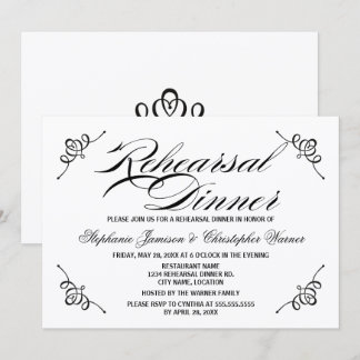 Invitación Ensayo de Cena de Elegancia Caligráfica