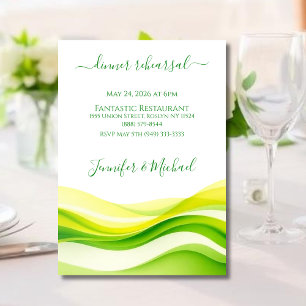 Invitación Ensayo de Cena Verde y Amarillo Citrus Isleño