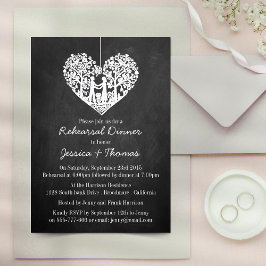 Invitación Ensayo de Chalkboard de árbol del corazón colgante